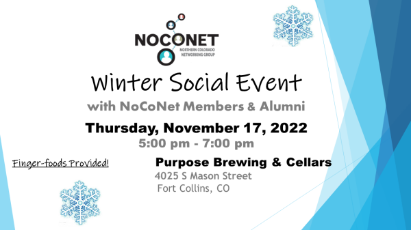 NoCoNet 11/17/2022 Winter Social Event announcement
